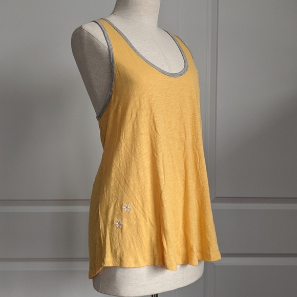 PJ Salvage Tank Lounge Embroider Daisy Racerback Scoop Neck Golden Yellow XL NWT - Picture 5 of 13